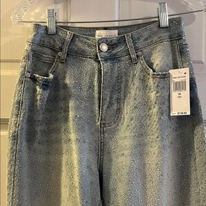 Avec Les Filles High-Rise Raindrop Sparkly Jeans